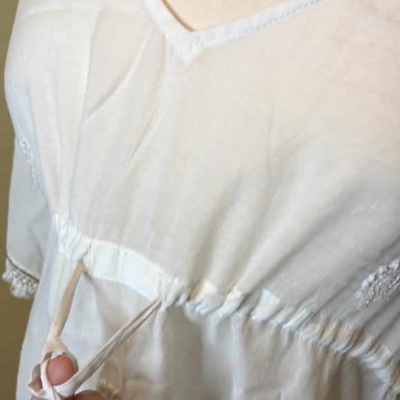 Lisa Curran Cream Embroidered Caftan Coverup M - Picture 7 of 10